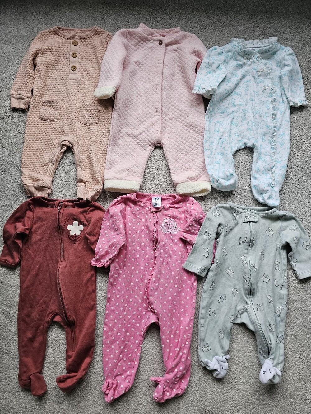 26pc baby girl clothing 3 6 month dress sweater onesie footie vest pants - Picture 2 of 6